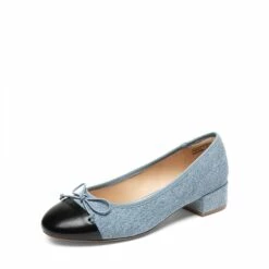 Bow Ballet Pumps DENIM BLUE BLACK 15 Bow Ballet Pumps DENIM BLUE BLACK -DREAM PAIRS Sales 0625 DENIM20BLUE1