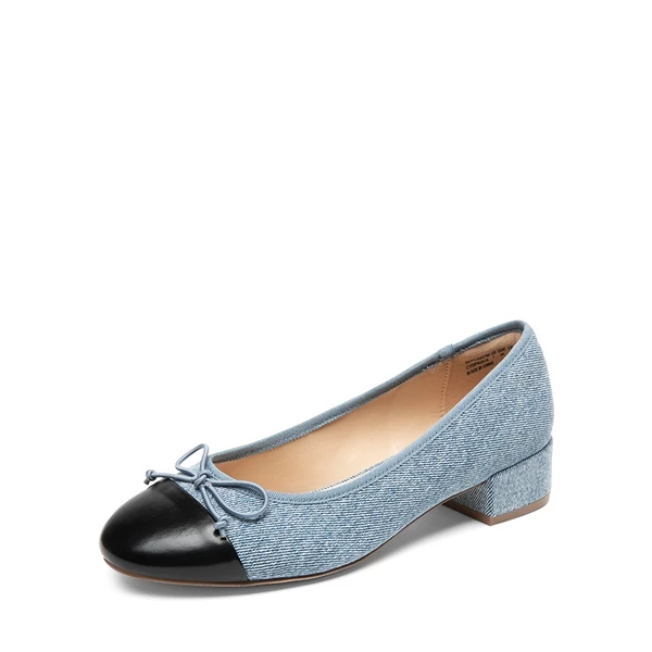 Bow Ballet Pumps DENIM BLUE BLACK 9 Bow Ballet Pumps DENIM BLUE BLACK - Image 7