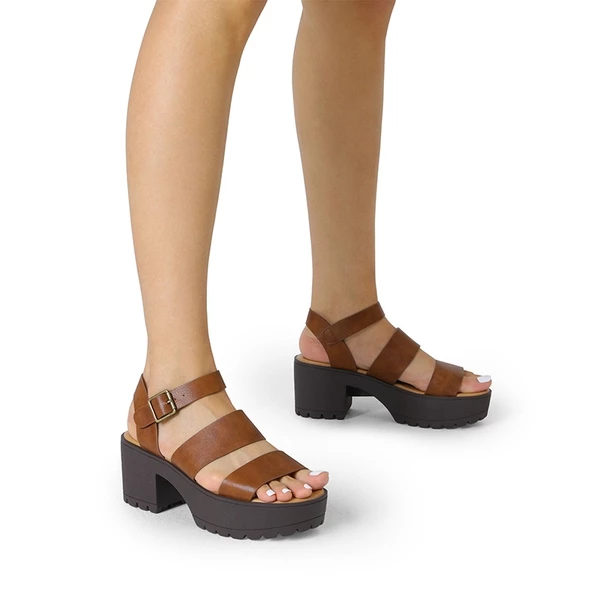 Platform Chunky Fisherman Sandals BROWN 4 Platform Chunky Fisherman Sandals BROWN - Image 2