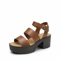 Platform Chunky Fisherman Sandals BROWN 17 Platform Chunky Fisherman Sandals BROWN -DREAM PAIRS Sales 0626 IMG 00010384