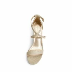 Criss Cross Chunky Heel Ankle Strap Sandals GOLD GLITTER -DREAM PAIRS Sales 0629 GOLD GLITTER 3