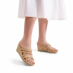 Velvety Layer Strappy Wedge Sandals NUDE -DREAM PAIRS Sales 0629 NUDE7