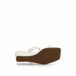 Braided Straps Square Toe Wedge Sandals WHITE -DREAM PAIRS Sales 0629 WHITE 5