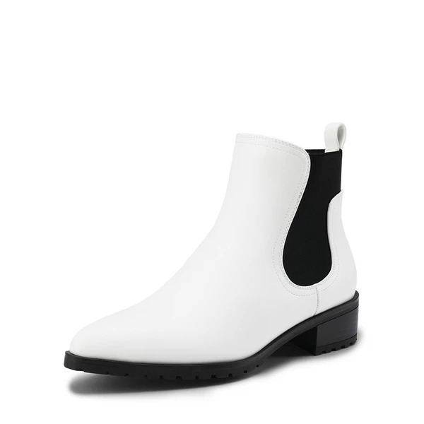 Pointed Toe Chelsea Platform Boots WHITE 6 Pointed Toe Chelsea Platform Boots WHITE - Image 4