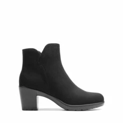 [Stand All Day Boots] Almond Toe Block Heel Ankle Booties BLACK-SUEDE -DREAM PAIRS Sales 0631 BLACK SUEDE 2