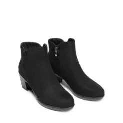 [Stand All Day Boots] Almond Toe Block Heel Ankle Booties BLACK-SUEDE -DREAM PAIRS Sales 0631 BLACK SUEDE 3