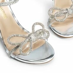 Double Bowknots Rhinestone Stiletto Heels SILVER-PU -DREAM PAIRS Sales 0632 SILVER PU4