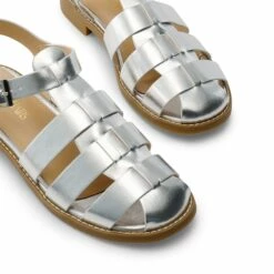 Gladiator Woven Fisherman Flat Sandals SILVER PU -DREAM PAIRS Sales 0639 SILVER PU 3