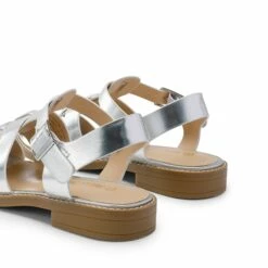 Gladiator Woven Fisherman Flat Sandals SILVER PU -DREAM PAIRS Sales 0639 SILVER PU 4