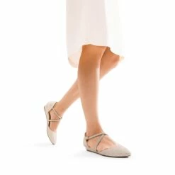 V-shaped Cutout Low Wedge Flats GOLD-GLITTER