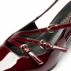 Buckle Slingback Stiletto Heel Pumps RED WINE 11 Buckle Slingback Stiletto Heel Pumps RED WINE -DREAM PAIRS Sales 0644 RED20WINE205
