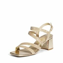 Square Toe Strappy Chunky Sandals GOLD GLITTER -DREAM PAIRS Sales 0646 GOLD GLITTER 1