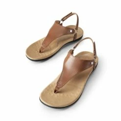 Arch Support Flat Thong Sandals BROWN