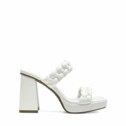 Two Braided Strap Platform Heels WHITE-PU -DREAM PAIRS Sales 0652 white 2
