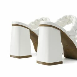 Two Braided Strap Platform Heels WHITE-PU -DREAM PAIRS Sales 0652 white 4