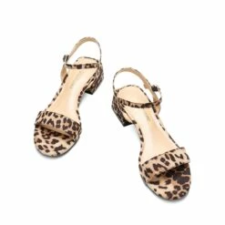 Open Toe Ankle Strap Low Heel Sandals LEOPARD-SUEDE -DREAM PAIRS Sales 0653 LEOPARD 4