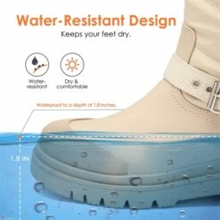 Non-Slip Mid-Calf Waterproof Snow Boots NUDE