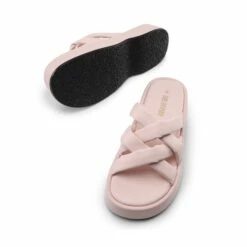 [Wonder Cloud] Rhea Criss Cross Slide Platform Sandals PINK -DREAM PAIRS Sales 0654 PINK 4