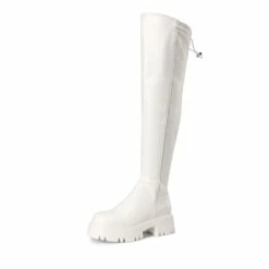 Lug Sole Over The Knee Boots WHITE-PU -DREAM PAIRS Sales 0654 WHITE PU 1