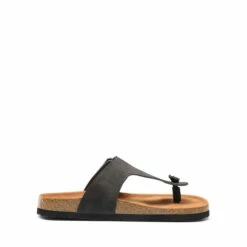 T-Strap Thong Flat Sandals DARK GREY -DREAM PAIRS Sales 0656 3