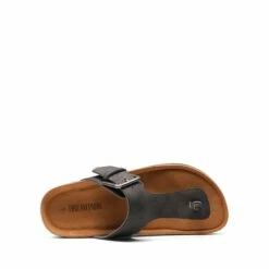 T-Strap Thong Flat Sandals DARK GREY -DREAM PAIRS Sales 0656 4