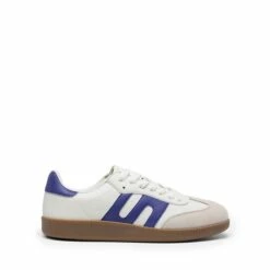 Retro Faux Suede Toe Fashion Sneakers WHITE PURPLE