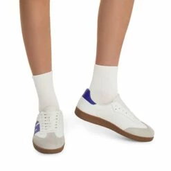 Retro Faux Suede Toe Fashion Sneakers WHITE PURPLE -DREAM PAIRS Sales 0703 WHITE PURPLE7