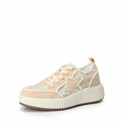 KAY Denim Star Patchwork Platform Fashion Sneakers PINK/WHITE -DREAM PAIRS Sales 0704 PINK WHITE1
