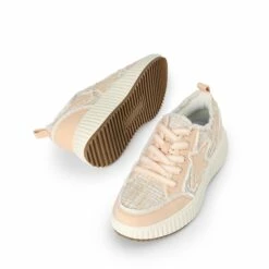 KAY Denim Star Patchwork Platform Fashion Sneakers PINK/WHITE