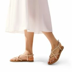Strappy Thong Flat Sandals NUDE