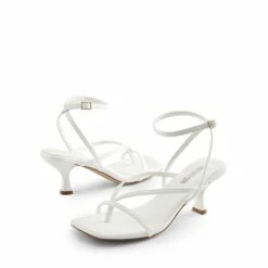 Square Toe Strappy Kitten Heels WHITE-PU -DREAM PAIRS Sales 0707 WHITE PU3