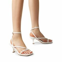 Square Toe Strappy Kitten Heels WHITE-PU -DREAM PAIRS Sales 0707 WHITE PU8