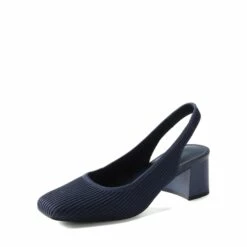 Minimalist Square-Toe Slingback Heels NAVY -DREAM PAIRS Sales 0708 蓝