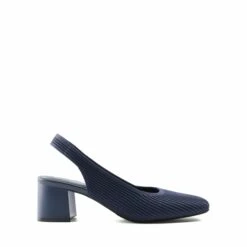 Minimalist Square-Toe Slingback Heels NAVY -DREAM PAIRS Sales 0708 蓝 4