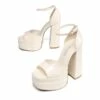 Square Toe Platform Chunky Heel Sandals BEIGE PAT -DREAM PAIRS Sales 0709 BEIGE 3