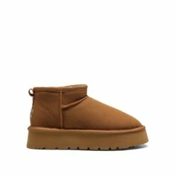 Faux Fur Lined Slip On Snow Boots CHESTNUT -DREAM PAIRS Sales 0710 CHESNUT 3