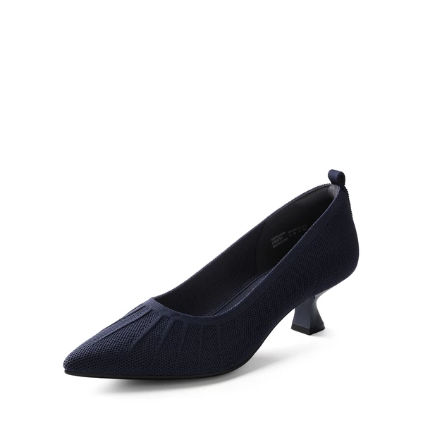 Low Kitten Heel Knit Pumps NAVY 9 Low Kitten Heel Knit Pumps NAVY - Image 7
