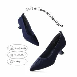 Low Kitten Heel Knit Pumps NAVY 11 Low Kitten Heel Knit Pumps NAVY -DREAM PAIRS Sales 0711 NAVY206