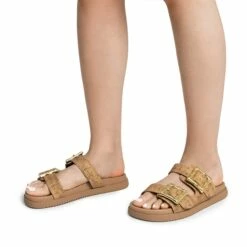 Arch Support Buckle Slide Sandals COGNAC -DREAM PAIRS Sales 0712 COGNAC6
