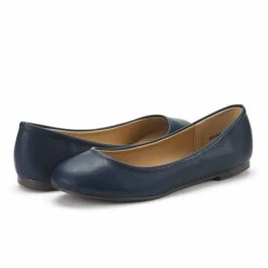 Comfortable Ballerina Walking Flats NAVY PU -DREAM PAIRS Sales 0713 SOLE SIMPLE 0038 Navy Pu 02