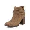 Stacked Mid Heel Chunky Ankle Booties TAN -DREAM PAIRS Sales 0715 tan1