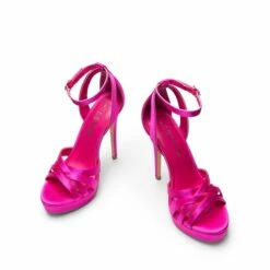 Rhinestone Platform Stiletto Sandals HOT PINK SATIN 14 Rhinestone Platform Stiletto Sandals HOT PINK SATIN -DREAM PAIRS Sales 0716 1P9A9457