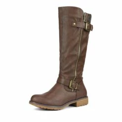 Knee High Low Riding Boots BROWN -DREAM PAIRS Sales 0718 BROWN 1