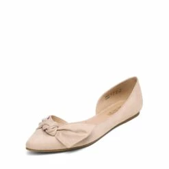 Comfortable Pointed Toe Ballet Flats NUDE SUEDE -DREAM PAIRS Sales 0719 2