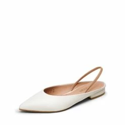 Pointed Toe Slingback Flats WHITE PU -DREAM PAIRS Sales 0720 JPG173