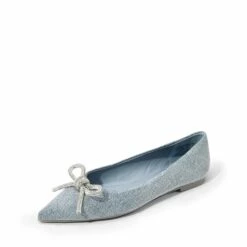 Rhinestone Bow Pointed Toe Flats DENIM BLUE -DREAM PAIRS Sales 0721 DENIM BLUE 1