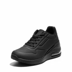 MAX Lace Up Air Cushion Platform Fashion Sneakers BLACK