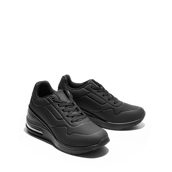 MAX Lace Up Air Cushion Platform Fashion Sneakers BLACK 5 MAX Lace Up Air Cushion Platform Fashion Sneakers BLACK - Image 3