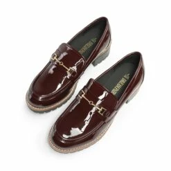 Lug Sole Slip-On Chunky Loafers BURGUNDY-PAT -DREAM PAIRS Sales 0722 Burgundy pat5