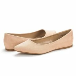 Pointed Toe Ballet Slip On Flats NUDE SUEDE -DREAM PAIRS Sales 0722 NUDE SUEDE 4
